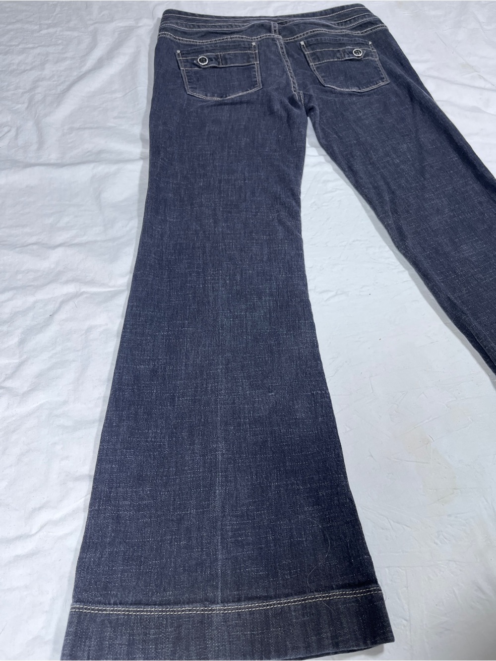 White House Black Market Blanc Flare Jeans Black Dark Wash Woman’s Size 4S - Picture 15 of 15